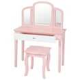 thumbnail image 2 of Costway Kids Vanity Set Princess Makeup Dressing Play Table Set W/Mirror-Pink, 2 of 8