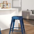 Elba Series Metal 24" Counter Height Stool with Distressed Antique Blue