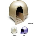 Petmate Booda Dome Clean Step Plastic Enclosed Cat Litter Box, 95 Recycled, Brushed Nickel