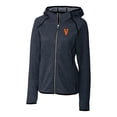thumbnail image 2 of Women's Cutter & Buck Heather Navy Virginia Cavaliers Vintage Mainsail Sweater-Knit Full-Zip Hoodie, 2 of 3