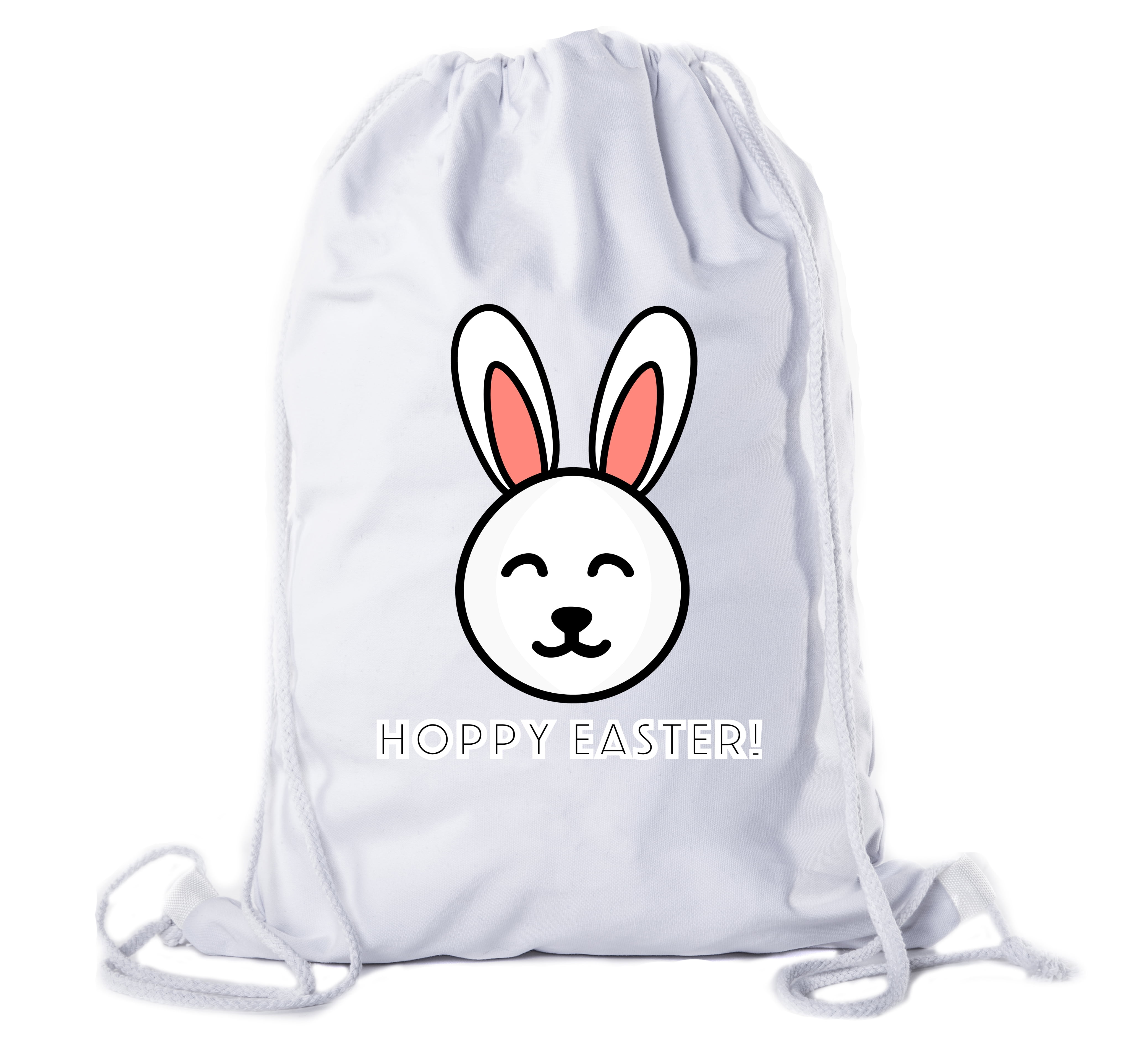 Bunny Rabbit Design Personalised Large Natural Cotton Drawstring Bag