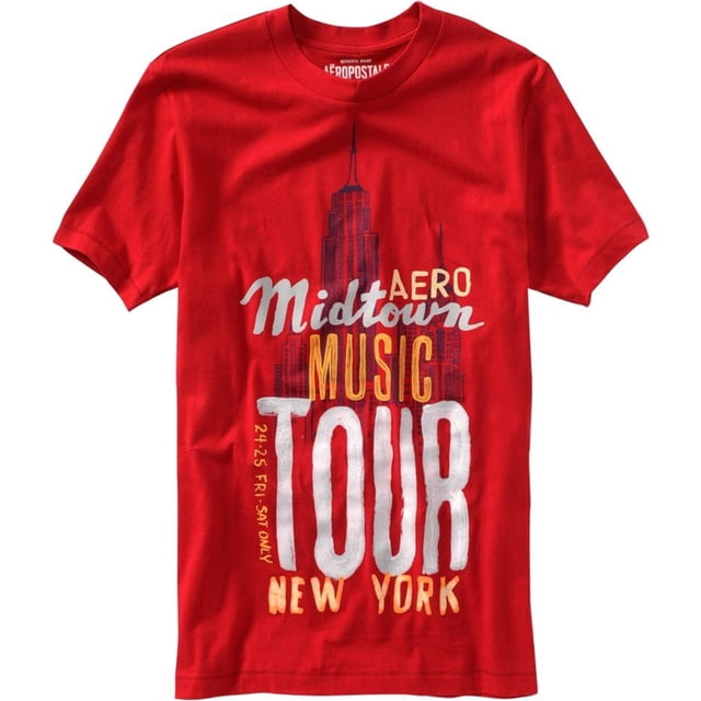 Aeropostale Rockhop Music Graphic playera para hombre, rojo, XX-Large