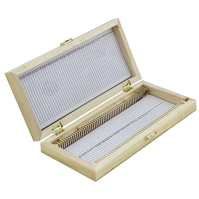 MasteelfCA Wooden Specimen Slide Storage Box 50-Slot Plant Insect Specimen Slide Case Education Tool