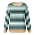 thumbnail image 4 of Ashirexll Crewneck Sweatshirts Women, Fall Sweatshirts for Women, Ladies' Casual Fall and Winter Long Sleeve Round Neck Loose Striped Sweatshirts, 4 of 5