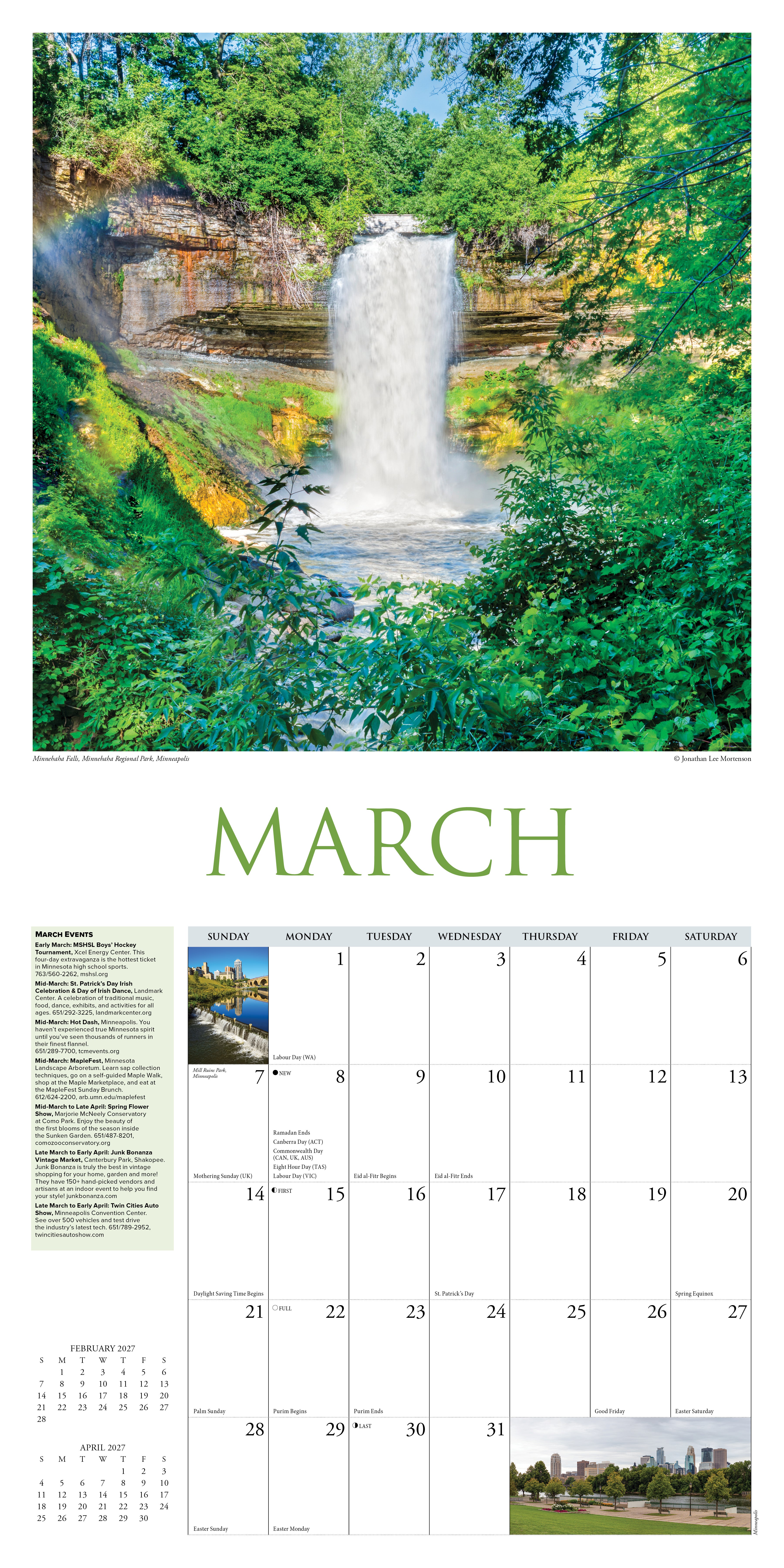 Willow Creek Press, Twin Cities 2027 Wall Calendar