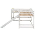 thumbnail image 5 of EUROCO Wood Twin Bunk and Full Bunk Beds, Quadruple Bed for Kids Teens, White, 5 of 14