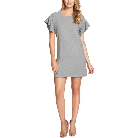 1.STATE Vestido tipo jersey de rizo francés para mujer, gris, pequeño
