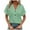 Womens Fall Clothes Mint Green, variant on Womens Button Up Dressy Blouses, Eyelet Tops for Women Fashion Loose Fit Hollow Solid Color V Neck 3/4 Sleeve Shirts Fall Clothes