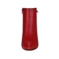 thumbnail image 6 of BLISSFUL STEP Women's Stiletto Heels Pointed Toe Side Zip Ankle Boots Red 9.5, 6 of 7