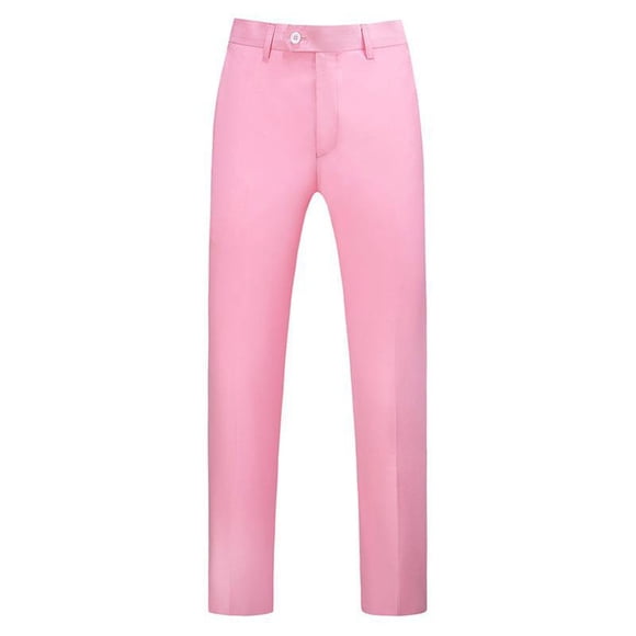 XDZJLR Mens Pants Casual Classic Veneer Crease Flat Head Chinos Mature Straight Leg Pant