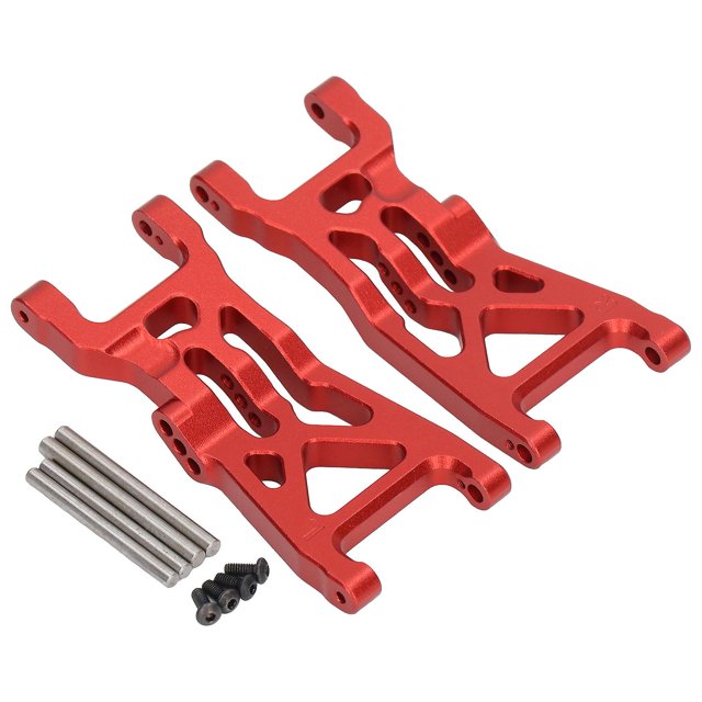 Brazo de suspensión inferior delantero YUANXCMXG 20242 piezas Aleación de aluminio para LOSI 1/10 22S 2WD No Prep Drag Car Rojo