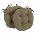 thumbnail image 2 of 16-inch Solid Micro Suede Round Tufted Chair Cushions (Set of 2) - Saddle Brown, 2 of 2
