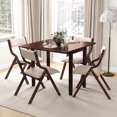 thumbnail image 3 of Costway Kitchen Table Set for 4 Expandable Dining Table with 4 Upholstered Folding Chairs, 3 of 6