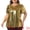 Gold, variant on Women's Plus Metallic Crew Neck Short Sleeve Tops 2X Gold