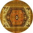 thumbnail image 1 of Ahgly Company Machine Washable Indoor Round Persian Yellow Traditional Area Rugs, 6' Round, 1 of 4