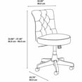 thumbnail image 6 of Pemberly Row Mid Back Traditional Fabric Office Chair in Cream, 6 of 7