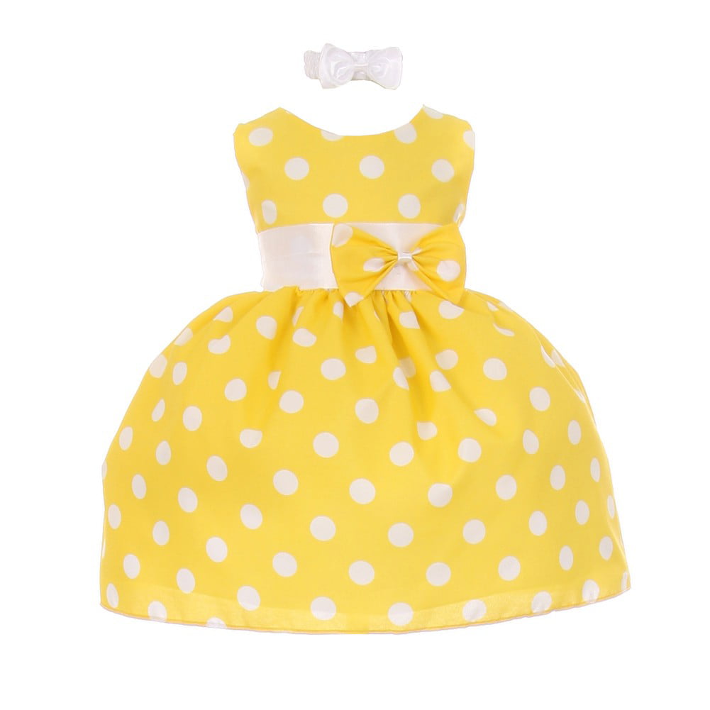 girls yellow polka dot dress