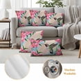 thumbnail image 6 of Bird Floral Pillow Covers 2 Pack Hummingbird Spring Decorative Pink Background Pillowcase Waterproof Outdoor Throw Pillow Cover for Patio Garden Square Cushion 18”x18”, 6 of 9