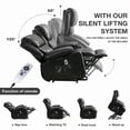 thumbnail image 3 of Lift Recliner Chair, LEGAHOME Electric Power Lift Recliner for Elderly with Heat Therapy and Massage, Oversized PU Leather Recliner Chair with 23" Wide Seat，Cup Holders, USB Port, Black, 3 of 10