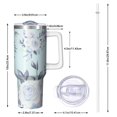 thumbnail image 2 of Floral 40oz Tumbler– Stainless Steel Insulated Tumbler with Handle and Straw, Large Capacity Travel Cup for Hot & Cold Drinks,Thanksgiving,Christmas, Spring,Flower, 2 of 6