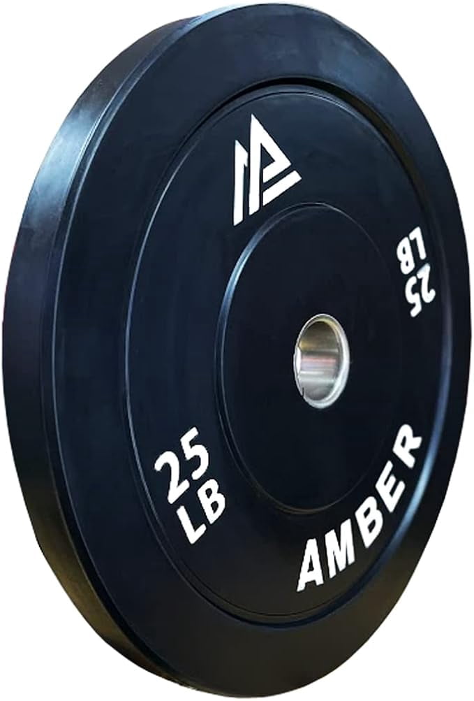 Bumper Plates: 2-Inch Stainless Steel Hub, Durable Rubber Weight Plates - Perfect for Cross-Training, Weightlifting, and Gym Fitness - 25lb Pair