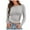 Grey, variant on larppty Womens Long Sleeve Stretch Crewneck Ribbed T-Shirt Fitted Casual Basic Tops (Grey, XL)