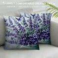 thumbnail image 3 of PRATYUS Purple Lavender Pillow Covers Modern Art Butterfly Throw Pillow Covers Spring Summer Farmhouse Square Pillowcases for Outdoor Sofa Garden Living Room 22x22in, 3 of 5