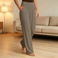 thumbnail image 2 of Lutiedan Wide Leg Yoga Pants for Women High Waisted Athletic Lounge Pants Stretch Baggy Workout Pants with Pocket,Coffee,XL, 2 of 8