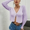 thumbnail image 4 of Vedolay Sweaters for Women Trendy Casual Cardigans Full Zipper Knitwear Sweaters Coat Purple,S, 4 of 4