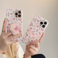 thumbnail image 2 of Linda funda de teléfono con soporte de conejo coreano, flores de pantalla completa, Rosa Floral, para iPhone 14, 13, 12, 11 Pro Max, X, XS, XR, Kawaii, suave, 2 of 4