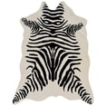 thumbnail image 1 of Linon Faux Hide Polyester Zebra Cowhide Area Rug in Ivory, 1 of 8