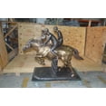 thumbnail image 6 of Nifao Two Horse Riders Racing Each Other Bronze Statue – Home Decor Sculpture, 45"L x 21"W x 42"H, 6 of 9