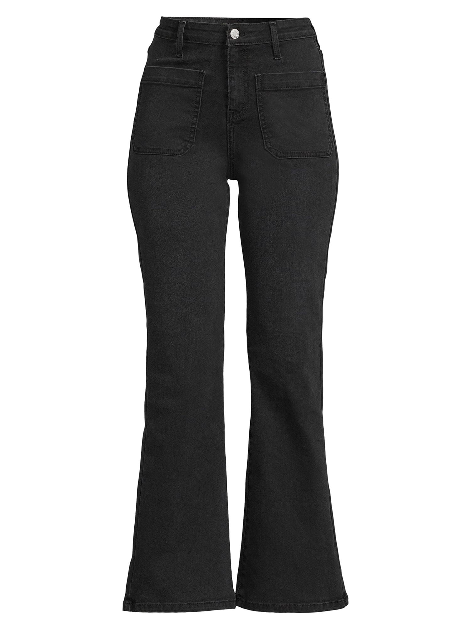 Time and Tru Women's Patch Pocket Flare Jeans