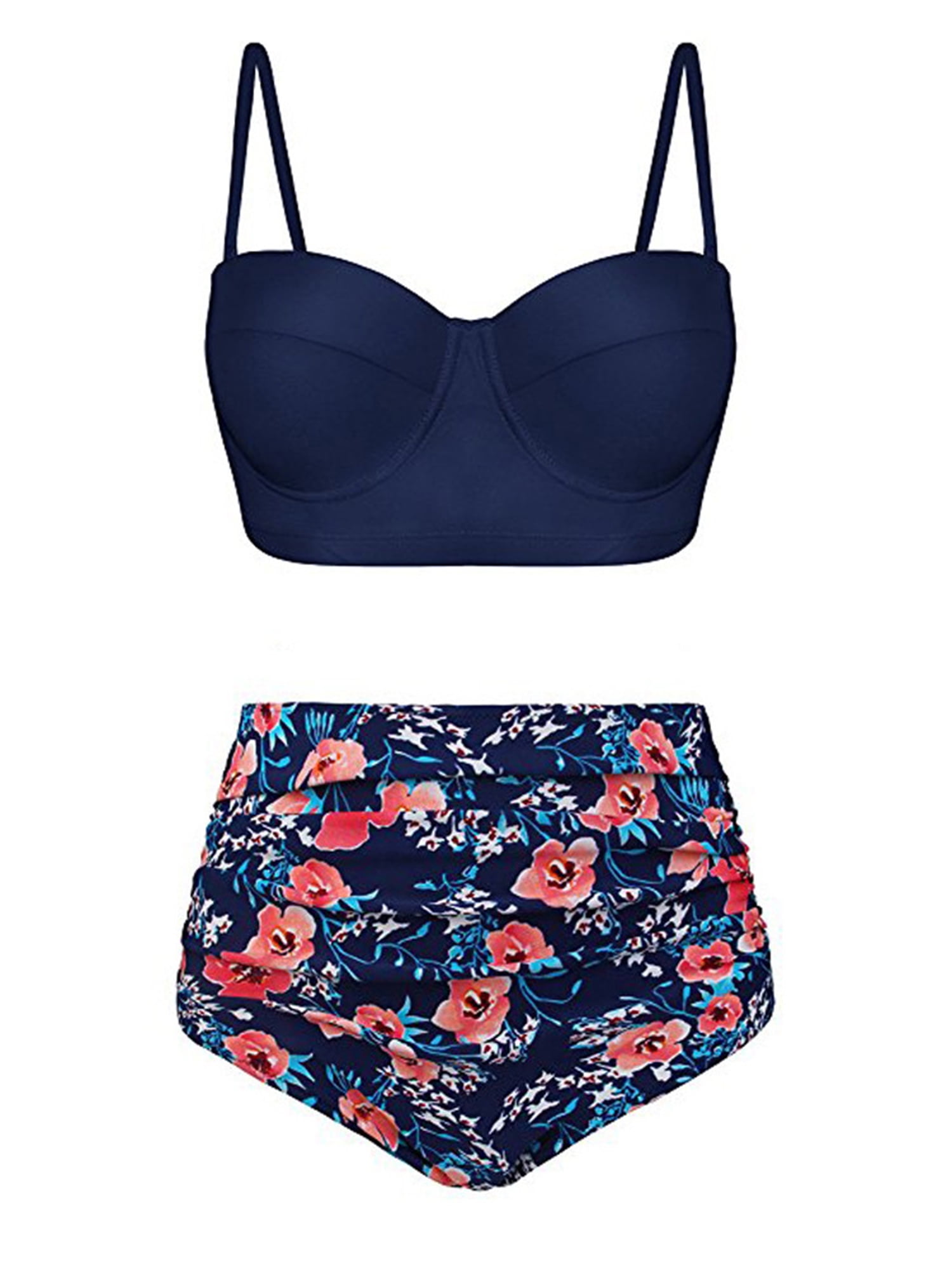 high waisted two piece swimsuit walmart