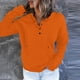 thumbnail image 5 of ICHUANYI Clearance Women's Oversized Sweatshirts Long Sleeve Button Fashion Trendy Sweatshirt Jackets Hooded Cute Comfy Clothes With Thumb Hole(Orange, L) ICHUANYI WER2023081511720, 5 of 7