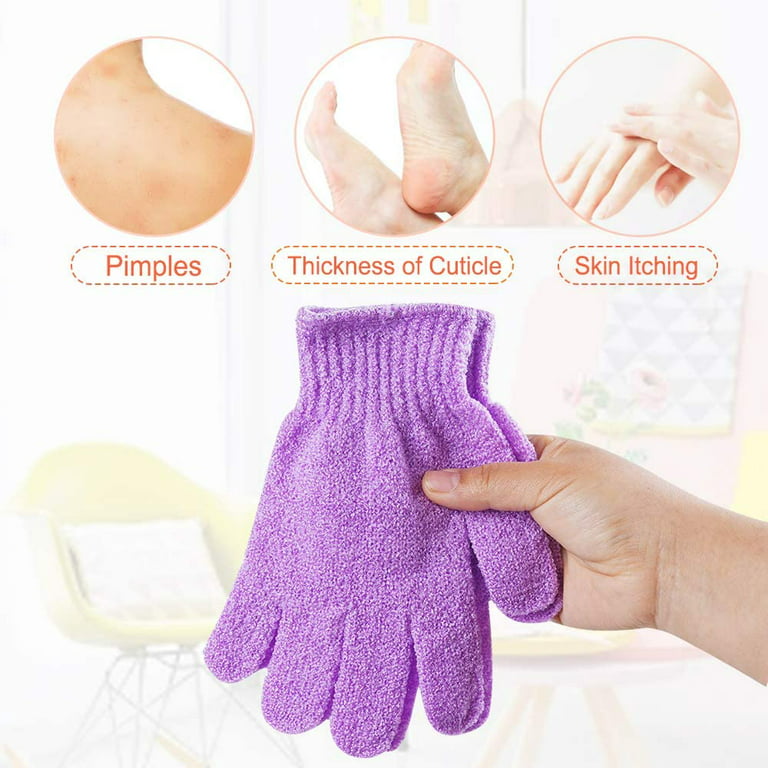 8 Pairs Exfoliating Shower Gloves, MoonSun Stretch Body Scrubber Washable  Loofah Gloves, Exfoliating Dual Texture Bath Wash Gloves for Shower, Spa,  Massage, Family Scrubbing Glove for Women Men 