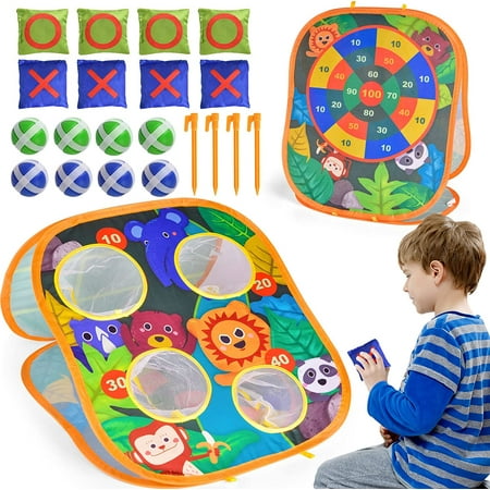 Fun Little Toys 3 in 1 Carnival Bean Bag Toss Game for Kids  Carnival Games for Kids Party Games Cornhole Game Set Indoor & Outdoor Yard Games for Kids Birthday Games Toddler Backyard Toys 3 Years+