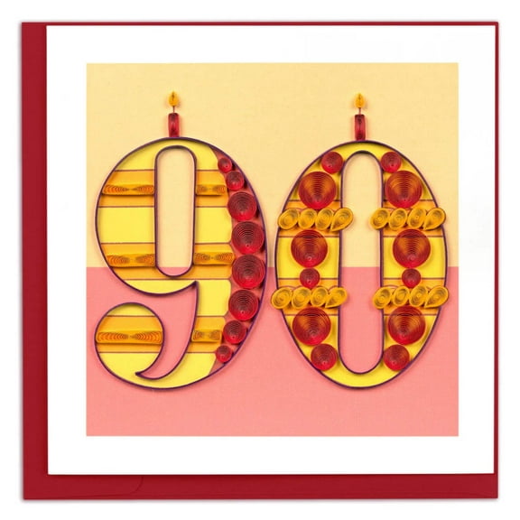 Quilled Birthday Milestone Greeting Card - 90 [BD195]