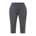 thumbnail image 3 of Women‘s Capri Dress Pants Mid Waist Slacks Stretchy Cuff Pants, 3 of 9