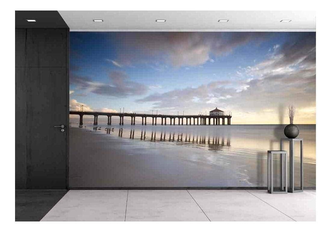 wall26 - Manhattan Beach Pier Long Exposure - Removable Wall Mural | Self-adhesive Large