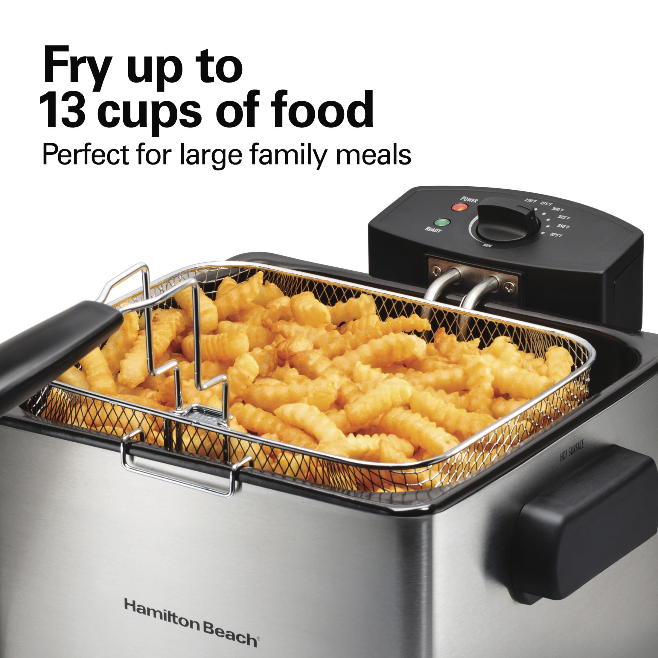 Hamilton Beach 21-Cup/5L Electric Deep Fryer with Basket, Freidora de Aceite, Stainless Steel