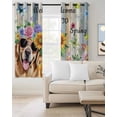 thumbnail image 2 of Spring Dog Blackout Curtains for Bedroom/Living Room, Thermal Insulated Kitchen Curtains, Retro Watercolor Botanical Floral Sunflower Grommet Darkening Window Treatment Drapes 27.5"x39"x2, 2 of 8