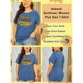 thumbnail image 5 of Anbech Blessed MAMA Plus Size T-Shirts for Women Graphic Sunflower Print Oversize Short Sleeves T-Shirt with Round Neck, 5 of 9