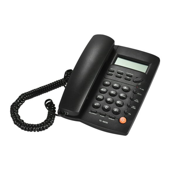 Teléfono con cable de escritorio con pantalla LCD Identificador de llamadas Volumen de la calculador Tomshoo Teléfono