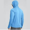thumbnail image 5 of BXINGOHAI Mens UPF 50+ Fishing Shirts, Long Sleeve UV Sun Hoodie, Hiking Running Swim Athletic Workout Shirt Light Blue,M, 5 of 7