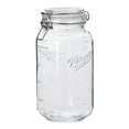 Mason Craft Craft and More, 2 Liter Large Square Glass Clamp Jar, Set of 2