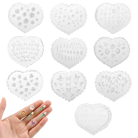 Ikoopy 10Pcs Polymer Clay Mold Silicone Flower Tulips Butterfly Earring Mold Reusable Mini Mould for Jewelry Making Crafts Earrings Decoration
