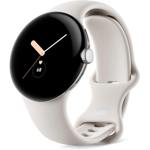 Restored Google Pixel Watch (2022) 41mm GWT9R (GPS + Cellular) Polished Silver Stainless Steel (Refurbished)