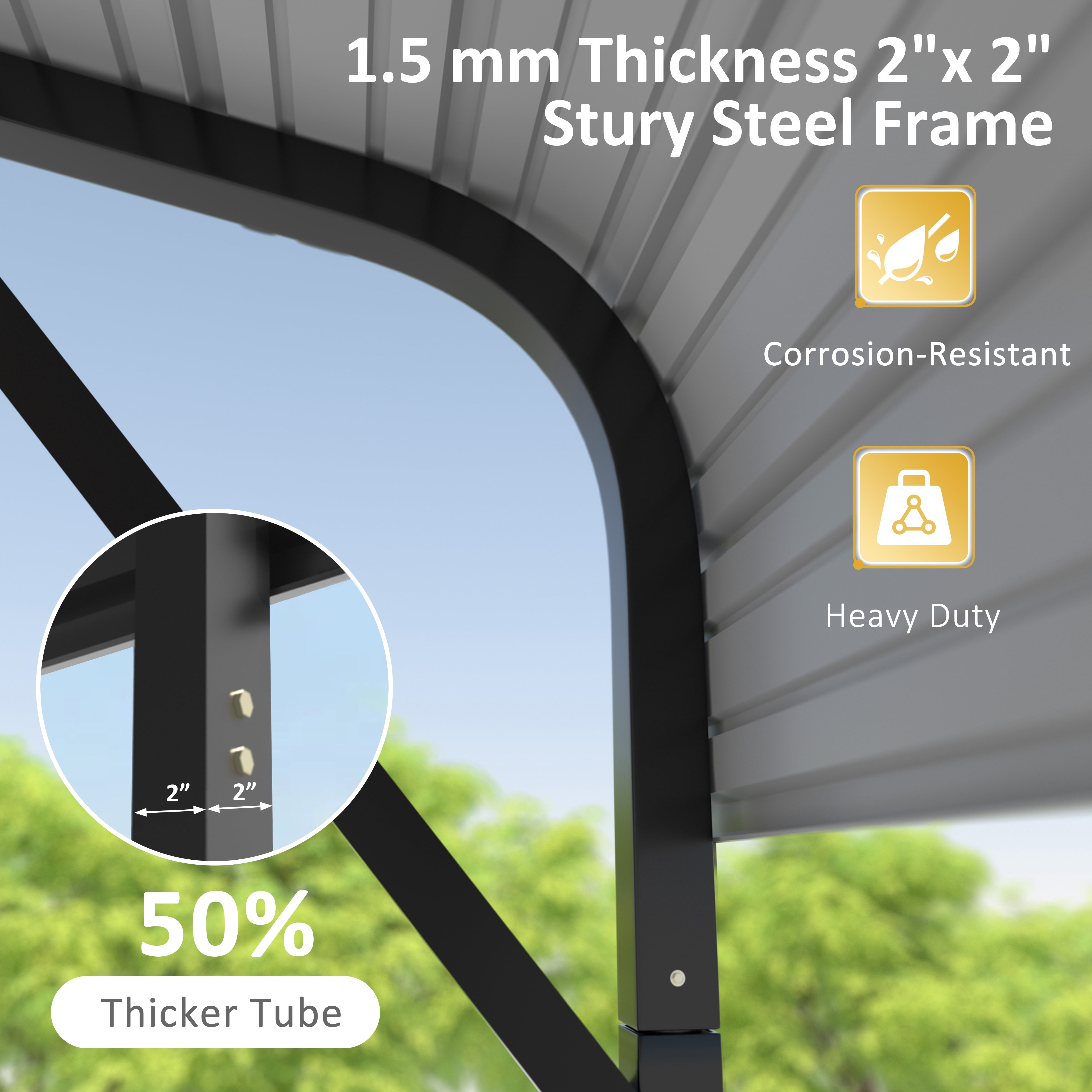 VEIKOUS 20' x 20' Metal Carport for 2 Cars, Outdoor Galvanized Metal Heavy Duty Storage Garage with Weatherproof Roof for Backyard, Patio