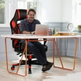 thumbnail image 3 of Patiojoy Chaise de Gaming à Hauteur Réglable avec Coussin Ergonomique Dossier Haut Rouge, 3 of 6